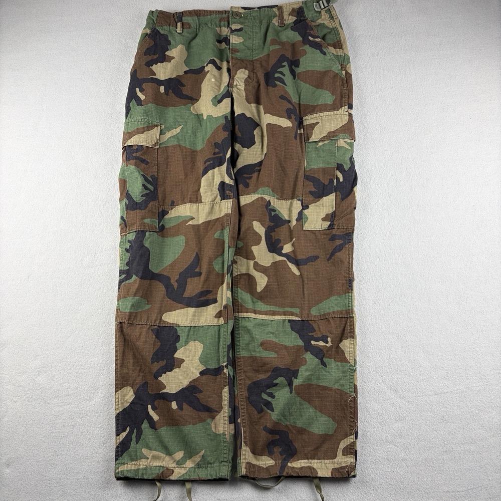 Vintage 1995 USGI Woodland Camo BDU Combat Pants Medium Short 32x30